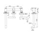 Mecca Lever Wall Basin/Bath Set 185mm Offset Spout Gun Metal