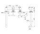 Mecca Lever Wall Basin/Bath Set 220mm Offset Spout Brushed Gold