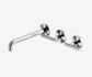 Mecca Lever Wall Basin/Bath Set 220mm Offset Spout Brushed Nickel