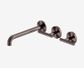 Mecca Lever Wall Basin/Bath Set 220mm Offset Spout Brushed Bronze