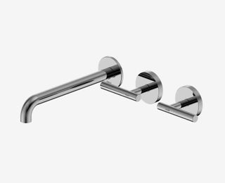 Mecca Lever Wall Basin/Bath Set 220mm Offset Spout Chrome