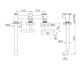 Mecca Lever Wall Basin/Bath Set 220mm Offset Spout Gun Metal