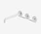 Mecca Lever Wall Basin/Bath Set 220mm Offset Spout Matte White