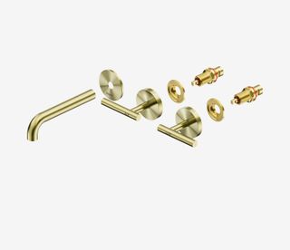 Mecca Lever Wall Basin/Bath Set 160mm Spout Trim kits Only Brushed Gold