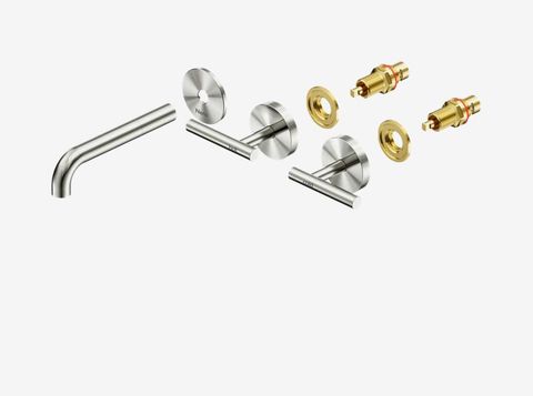 Mecca Lever Wall Basin/Bath Set 160mm Spout Trim kits Only Brushed Nickel