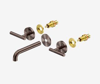 Mecca Lever Wall Basin/Bath Set 160mm Spout Trim kits Only Brushed Bronze