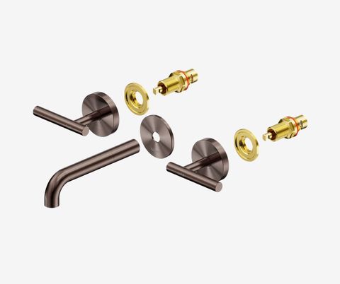 Mecca Lever Wall Basin/Bath Set 160mm Spout Trim kits Only Brushed Bronze