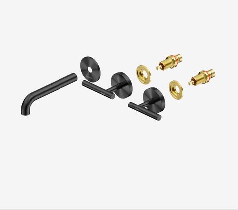 Mecca Lever Wall Basin/Bath Set 160mm Spout Trim kits Only Gun Metal