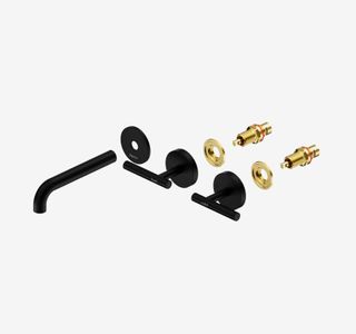 Mecca Lever Wall Basin/Bath Set 160mm Spout Trim kits Only Matte Black
