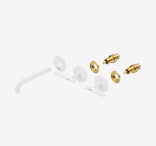 Mecca Lever Wall Basin/Bath Set 160mm Spout Trim kits Only Matte White