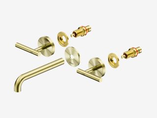 Mecca Lever Wall Basin/Bath Set 185mm Spout Trim kits Only Brushed Gold