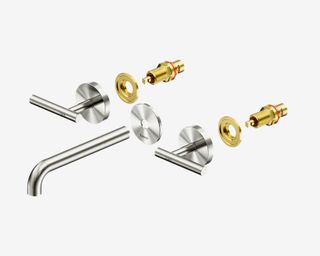 Mecca Lever Wall Basin/Bath Set 185mm Spout Trim kits Only Brushed Nickel