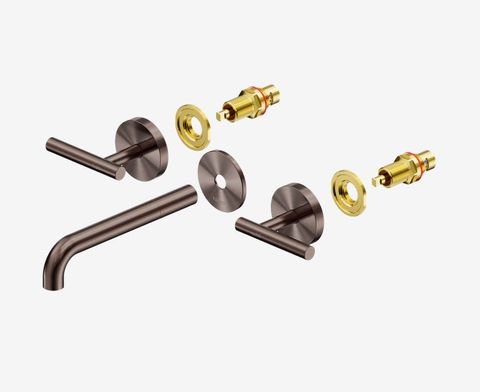 Mecca Lever Wall Basin/Bath Set 185mm Spout Trim kits Only Brushed Bronze