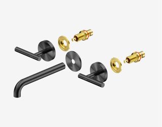 Mecca Lever Wall Basin/Bath Set 185mm Spout Trim kits Only Gun Metal