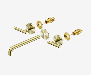 Mecca Lever Wall Basin/Bath Set 220mm Spout Trim kits Only Brushed Gold