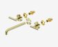 Mecca Lever Wall Basin/Bath Set 220mm Spout Trim kits Only Brushed Gold