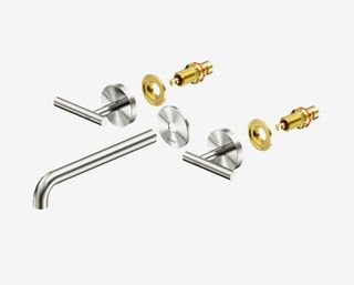 Mecca Lever Wall Basin/Bath Set 220mm Spout Trim kits Only Brushed Nickel