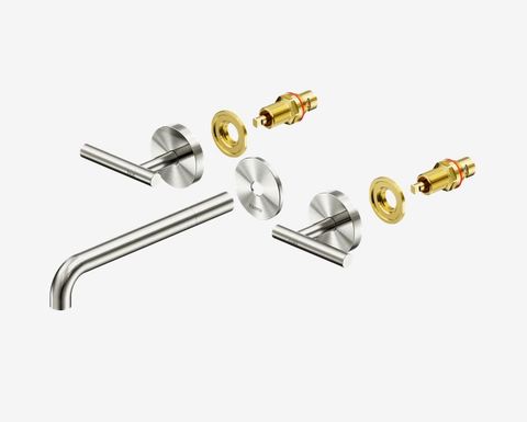 Mecca Lever Wall Basin/Bath Set 220mm Spout Trim kits Only Brushed Nickel