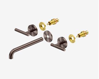 Mecca Lever Wall Basin/Bath Set 220mm Spout Trim kits Only Brushed Bronze