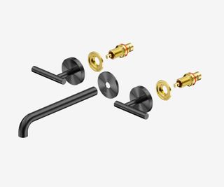 Mecca Lever Wall Basin/Bath Set 220mm Spout Trim kits Only Gun Metal
