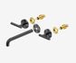 Mecca Lever Wall Basin/Bath Set 220mm Spout Trim kits Only Gun Metal