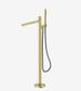Pure SS316L Progressive Freestanding Bath Mixer With Outdoor Shower Hose Brushed