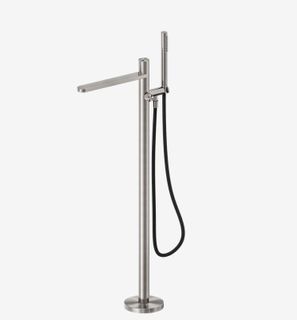 Pure SS316L Progressive Freestanding Bath Mixer With Outdoor Shower Hose Brushed
