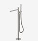 Pure SS316L Progressive Freestanding Bath Mixer With Outdoor Shower Hose Brushed
