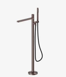 Pure SS316L Progressive Freestanding Bath Mixer With Outdoor Shower Hose Brushed