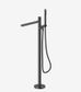 Pure SS316L Progressive Freestanding Bath Mixer With Outdoor Shower Hose Graphit