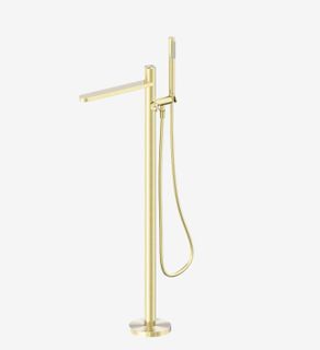 Pure SS316L Progressive Freestanding Bath Mixer Brushed Gold