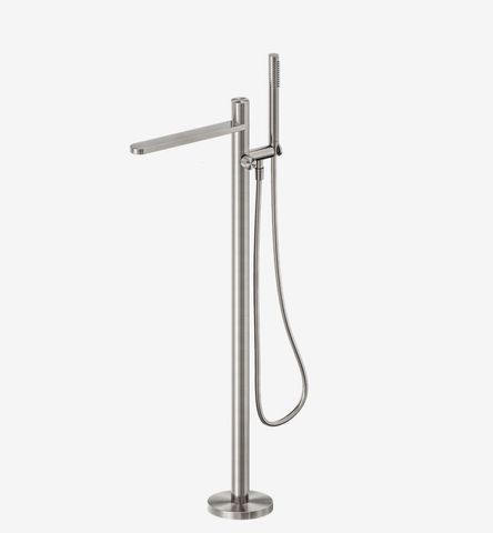 Pure SS316L Progressive Freestanding Bath Mixer Brushed Nickel