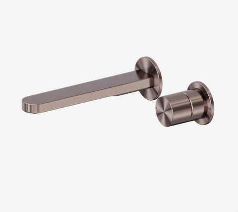 Pure SS316L Progressive Wall Basin/Bath Mixer Separate Back Plate Brushed Bronze