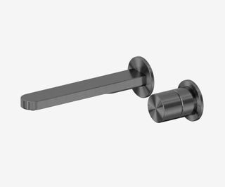 Pure SS316L Progressive Wall Basin/Bath Mixer Separate Back Plate Graphite