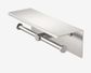 Mecca Double Toilet Roll Holder With Shelf Brushed Nickel