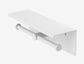 Mecca Double Toilet Roll Holder With Shelf Matte White