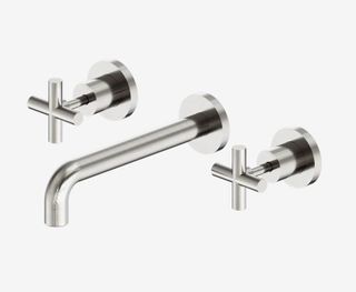 X Plus Wall Basin Set 215mm Brushed Nickel
