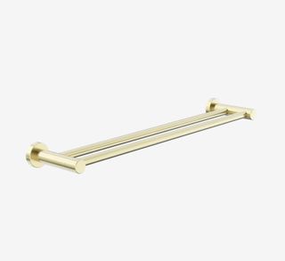 Dolce II Double Towel Rail 600mm Brushed Gold
