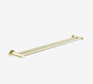 Dolce II Double Towel Rail 800mm Brushed Gold
