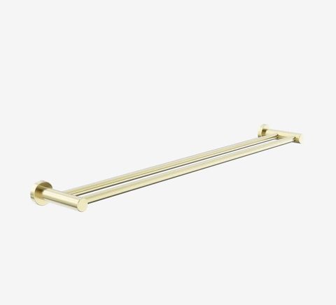 Dolce II Double Towel Rail 800mm Brushed Gold