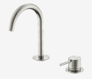 Mecca Hob Basin Mixer Set Arc Spout Brushed Nickel