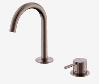 Mecca Hob Basin Mixer Set Arc Spout Brushed Bronze