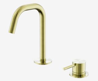 Mecca Hob Basin Mixer Set Edge Spout Brushed Gold