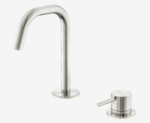 Mecca Hob Basin Mixer Set Edge Spout Brushed Nickel