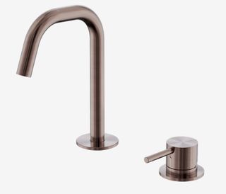 Mecca Hob Basin Mixer Set Edge Spout Brushed Bronze