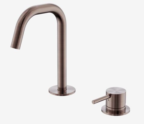 Mecca Hob Basin Mixer Set Edge Spout Brushed Bronze