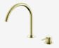 Mecca Hob Bath/Kitchen Mixer Set Arc Spout Brushed Gold