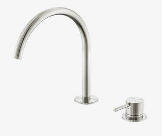 Mecca Hob Bath/Kitchen Mixer Set Arc Spout Brushed Nickel