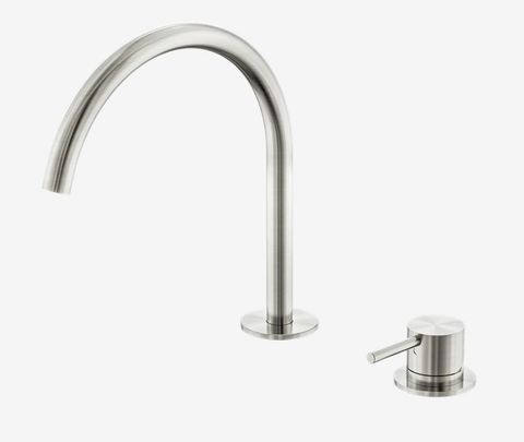 Mecca Hob Bath/Kitchen Mixer Set Arc Spout Brushed Nickel