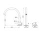 Mecca Hob Bath/Kitchen Mixer Set Arc Spout Brushed Nickel